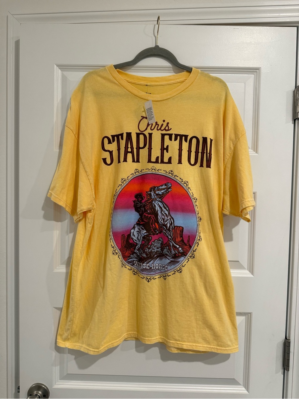 Chris Stapleton2X Oversized Yellow Graphic Band Tee 100% cotton